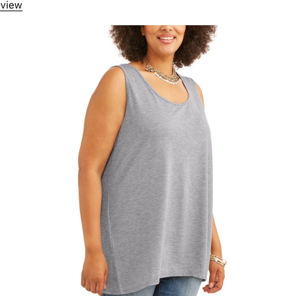 Gray tank top shirt with flyaway back